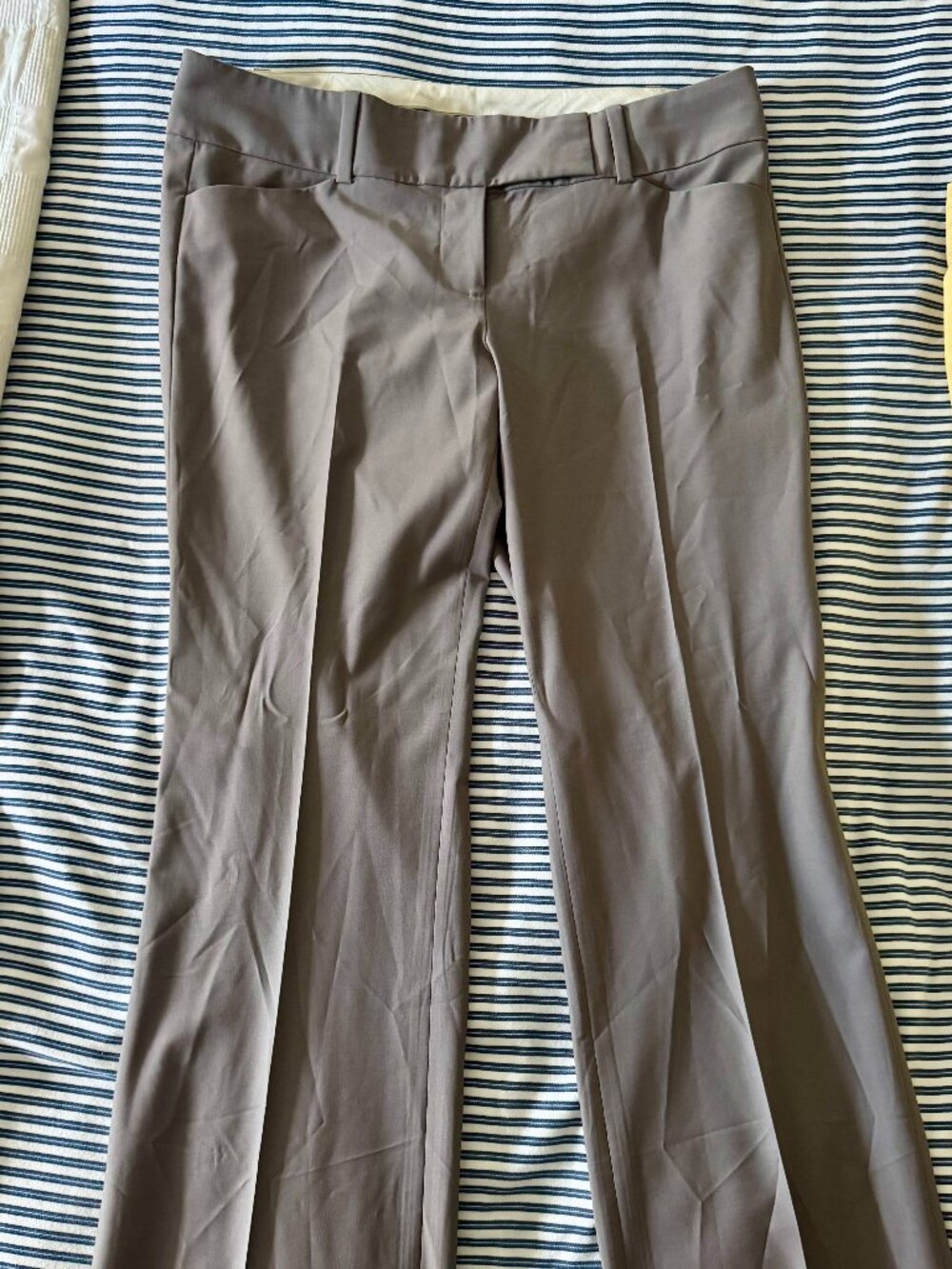 Ann Taylor. Size 10. Taupe/Medium Gray. Virgin wool flare/bootcut dress trousers